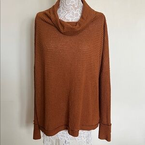 Three Bird Nest Rust Cowl Neck Sweater